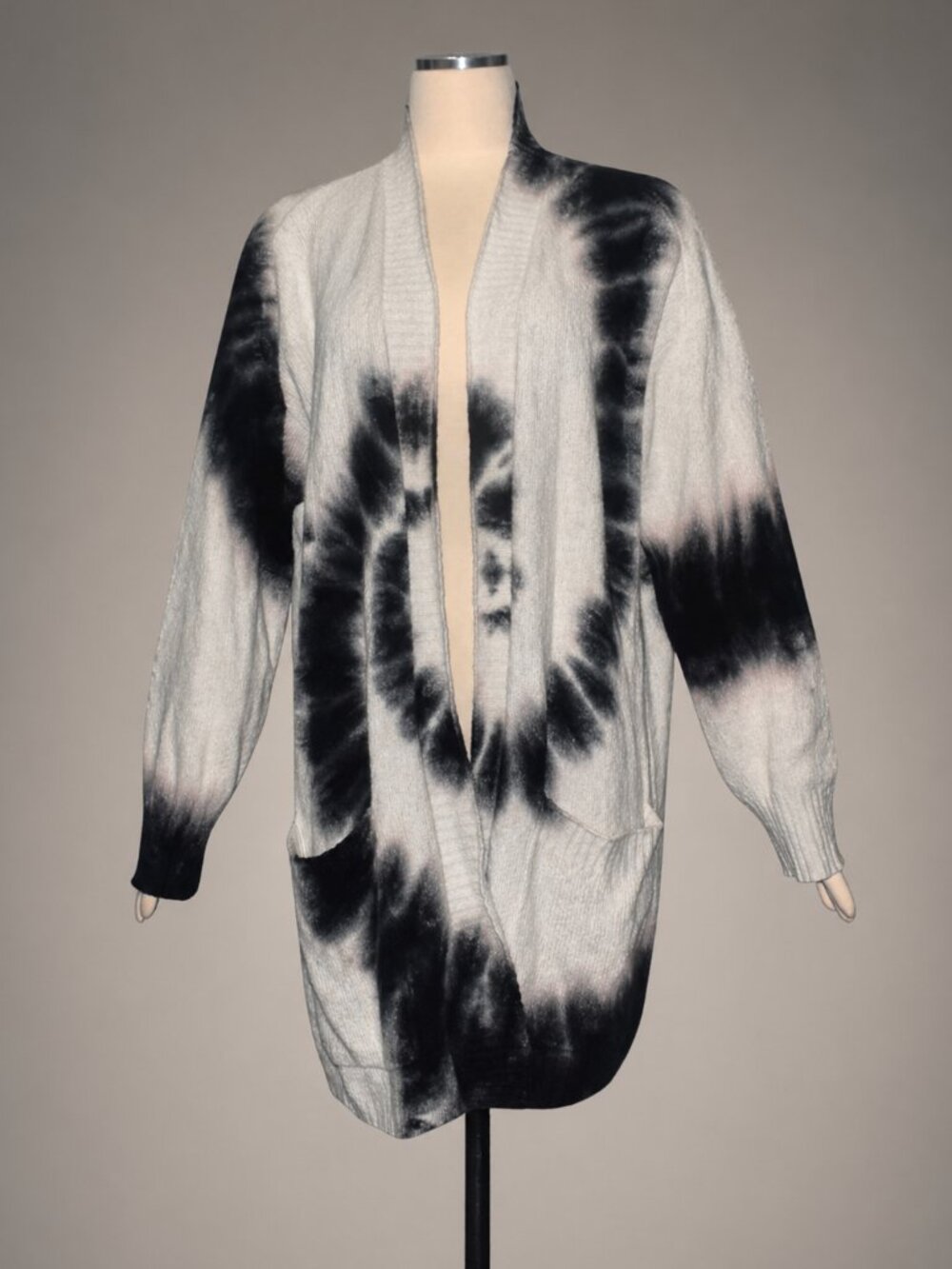 Electric & Rose Tie Dye Swirl Design Cardigan Sweater Pockets M